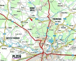 Mapa - Ledce u Plzně